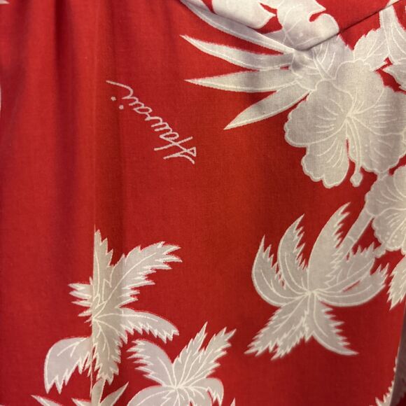 Vintage 90s Women's Kalena Fashions of Hawaii Red Hibiscus Floral Muumuu Size M - Picture 3 of 12